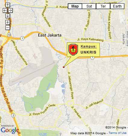 Peta Lokasi Universitas Krisnadwipayana Jakarta Nomor
